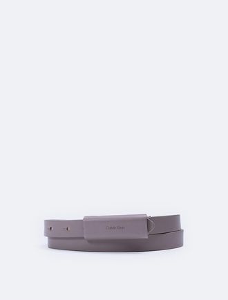 Calvin Klein Womens Tonal Logo Slim Belt - Brown - XL