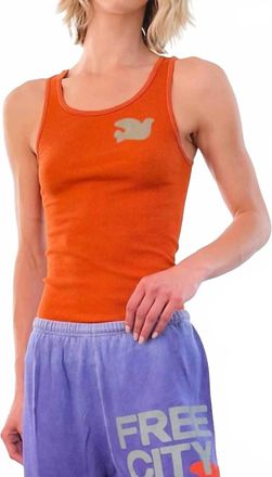 Freecity Womens Supervintage Crewneck Tank In Orange