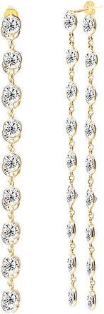 Gabi Rielle 14K Over Silver Cz Front-Back Drop Earrings