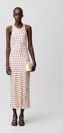 Claudie Pierlot Robe longue satin imprim&eacute;