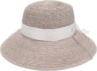Helen Kaminski bow-detail sun hat - women - Raffia - M - Neutrals