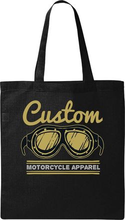 Generic Custom Motorcycle Apparel Natural Ecological Cotton Tote Bag Black