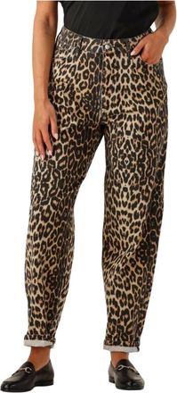 Co'Couture Jeans, Dames, Veelkleurig, XL, Beige Straight Leg Jeans met Plooien