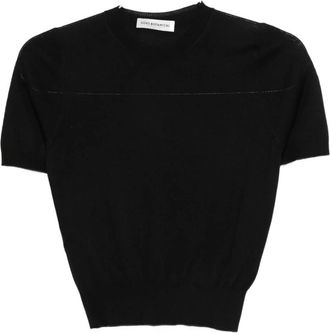 Goes Botanical Gestreepte korte mouw trui - Dames - T-shirts - Zwart - L - Tops
