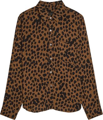 Rails Josephine Leopard-print Jersey Shirt - Multicoloured - S (UK8-10 / S)