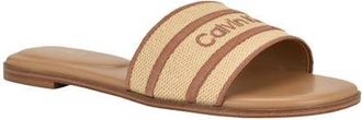 Calvin Klein Kendell Slide Sandal in Natural/Cognac at Nordstrom, Size 7.5