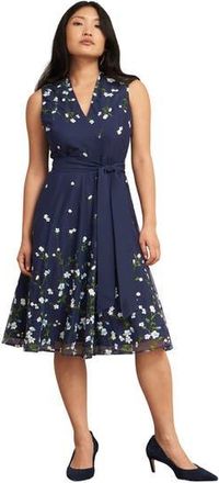 Hobbs London Aria Embroidered Dress in Midnight Blue at Nordstrom, Size 6
