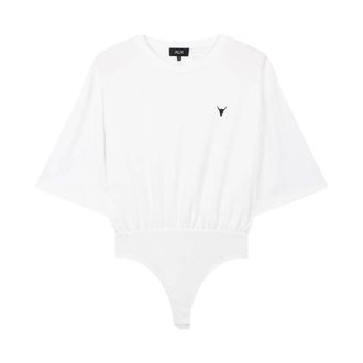 ALIX The Label Alix The Label - Gebreide Body T-shirt - Dames - Tops - Wit - Maat: S Katoen