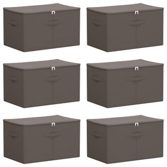 vidaXL Caja De Almacenamiento 6 Pcs Gris Antracita 55 X 35 X 32 Cm Vidaxl