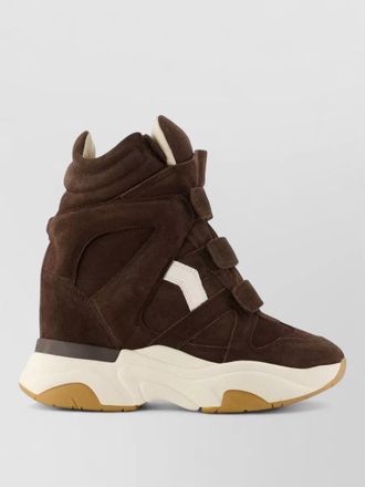 Isabel Marant balskee high top leather suede trainers