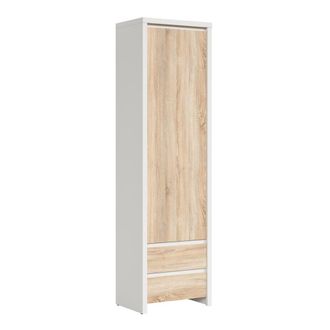 Petits Meubles Armario columna 1 puerta y 2 cajones paneles de aglomerado madera