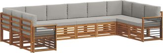 vidaXL Conjunto De Sof&aacute;s De Exterior 10 Uds. Gris Natural Y Claro Vidaxl