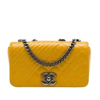 Chanel Pre-owned Vintage Flap Shoulder Bag - Dames - Pre-owned - Geel - Maat: ONE Size Leer