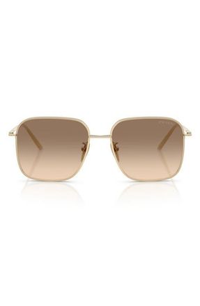Prada 54mm Square Sunglasses in Pale Gold /Brown Grey at Nordstrom