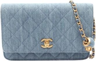 Chanel Pre-owned Vintage Denim Crossbody Bag - Dames - Vintage Schoudertas - Blauw - ONE Size - Denim - Vintage
