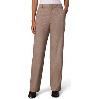 Rag & Bone Shea Plaid Stretch Wool Straight Leg Pants in Camel Plaid at Nordstrom Rack, Size 10