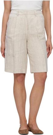 Selected Dames, Korte broeken, Beige, Maat: XS Linnen