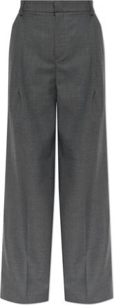 Blumarine Tailored Broeken - Dames - Wijde Broeken - Grijs - S - Wol - Broeken