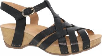 Dansko Womens Tinley Milled Burnished Sandal In Black