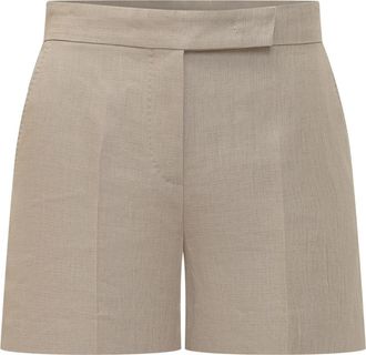 Max Mara Tailored Shorts - Dames - Korte Broeken - Beige - S - Leer - Korte Broeken