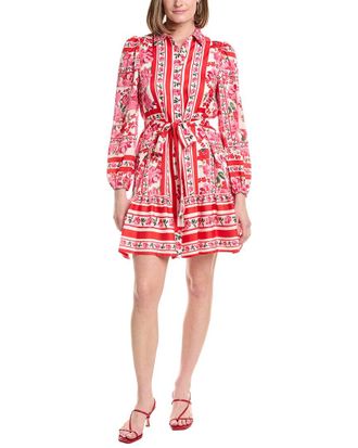 Anne Klein Satin Twill Tiered Shirtdress