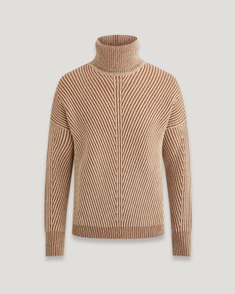 Belstaff Belstaff Jersey De Cuello Vuelto Centenary para mujer Mezcla de lana y cachemir Tiza / Corcho bronceado XS