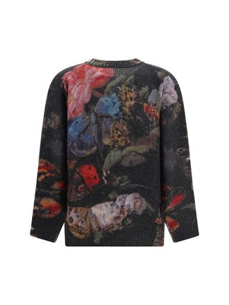 R13 Butterfly and Floral Jacquard Cashmere Sweater - Multicolor