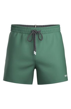 BOSS Tio Swim Trunks in Open Green at Nordstrom, Size Xx-Large
