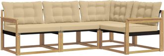 vidaXL Conjunto De Sof&aacute;s De Exterior 4 Uds. Y Beige Vidaxl