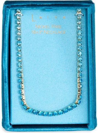 Leith Crystal Tennis Necklace in Blue Multi- Gold at Nordstrom Rack