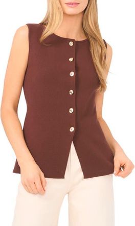Ted Baker Sleeveless Button-Up Shirt in Deep Mocha at Nordstrom, Size X-Large