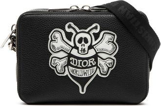 Dior Black White Leather Shoulder Bag (Pre-Owned)