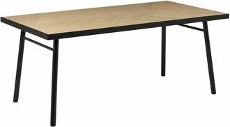 Beliani Beliani - Tavolo da pranzo 6 persone legno chiaro e nero 180 x 90 cm stile classico Ivorie