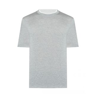 Brunello Cucinelli Brunello Cucinelli, T-Shirts, male, Gray, Size: M T-shirt with faux-layering
