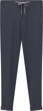 Marco Pescarolo Slim-fit Wollen Broek - Heren - Slim Fit Broeken - Blauw - 2XL - Wol - Broeken