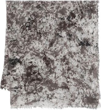 Avant Toi Zola Camouflage Effect Modal Linen Silk Scarf 130X135