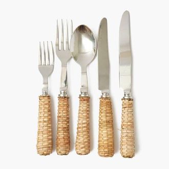 Mrs. Alice Rattan Cutlery in Neutral at Nordstrom