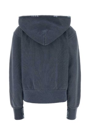 Our Legacy Womens Air Force Blue Cotton Sweatshirt 1000 Points Print Exterior: Felpe