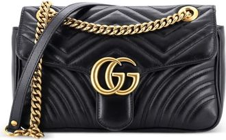 Gucci GG Marmont Flap Bag Matelasse Leather Medium shoulder bag - Nero