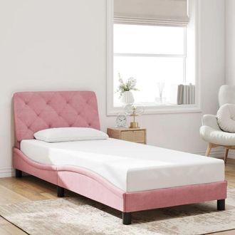 vidaXL Estructura De Cama Sin Colch&oacute;n Terciopelo Rosa 90x190 Cm Vidaxl