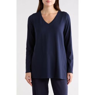 Eileen Fisher V-Neck Long Sleeve Tunic in Ink at Nordstrom Rack, Size Xx-Small