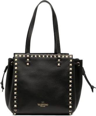 Valentino Pre-owned Handbags, female, Black, Size: ONE SIZE Pre-owned Leather Tote