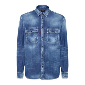 Dsquared2 Relax Dan Worker Pocket Shirt Marineblauw