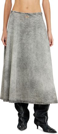 Diesel Denim full skirt with athletic stripes - Skirts - Woman - Grey