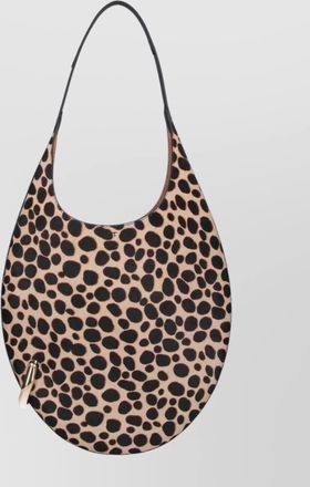 Tory Burch circular animal print shoulder bag with handle