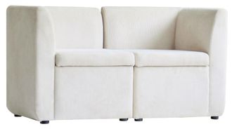 Nordlys Sof&aacute; modular de 2 plazas en terciopelo acanalado beige