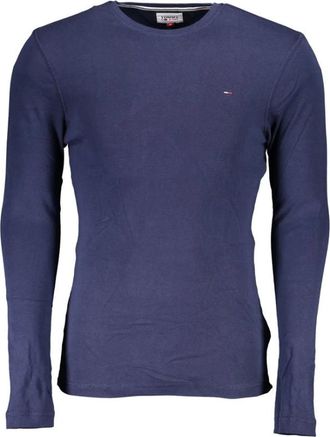 Tommy Hilfiger Tops, Heren, Blauw, S, Katoen, Blauw Katoenen Longsleeve Logoshirt