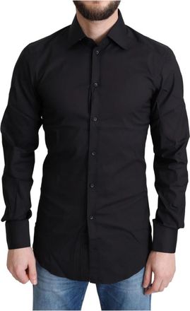 Dolce & Gabbana Gold Overhemd - Heren - Casual Overhemden - Zwart - XS - Katoen - Overhemden