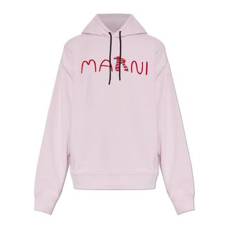 Marni Hoodies, male, Pink, Size: 2XL Logo Sweatshirt