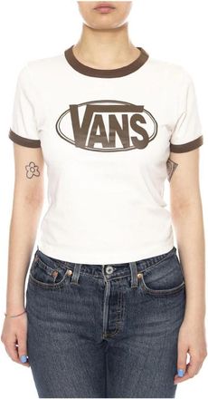 Vans Center Chest Ringer Tee - Dames - T-shirts - Wit - M - Katoen - Tops
